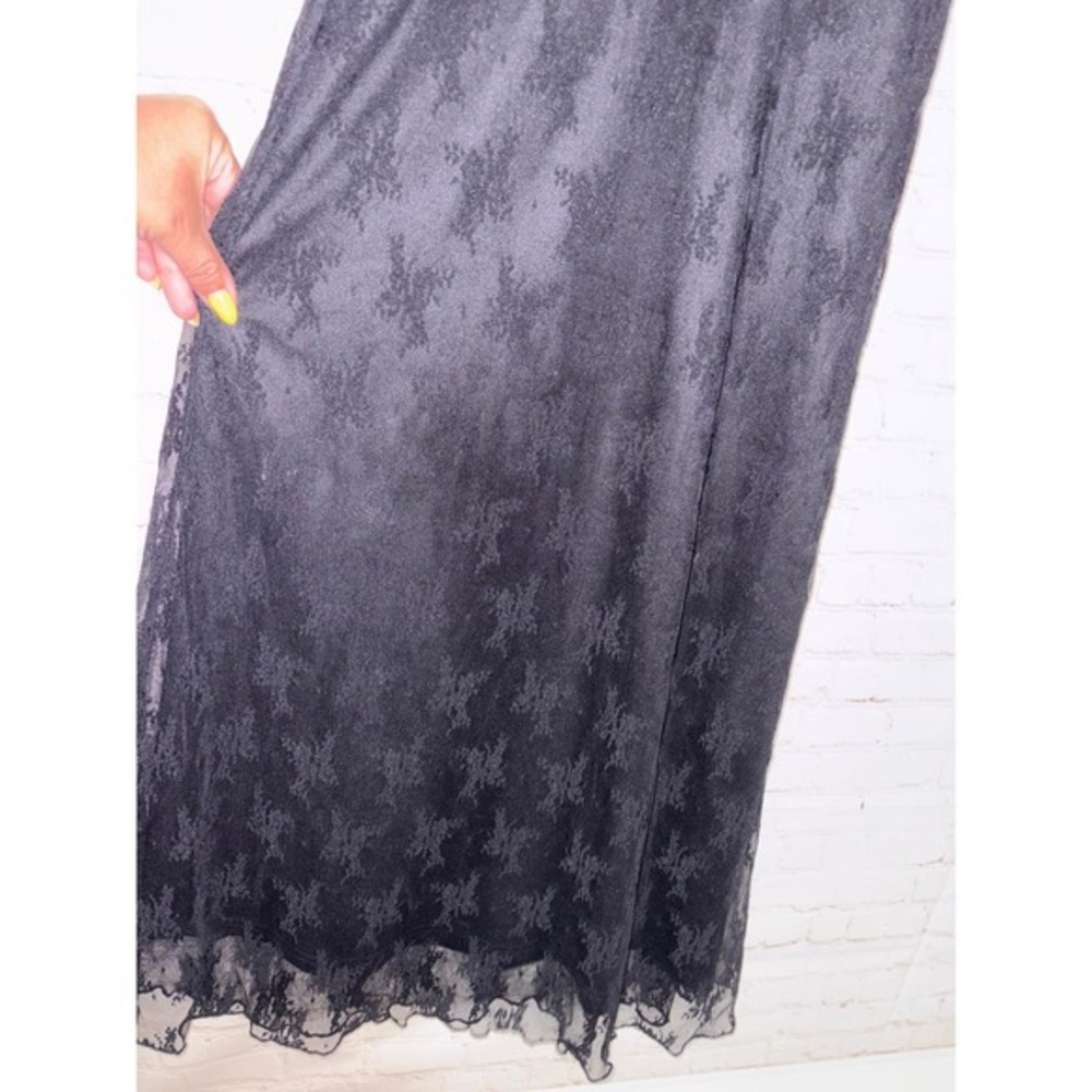 NIA The Brand Guest Black Velvet and Lace Midi Dress Whimsigoth Wedding Formal S - Picture 5 of 10